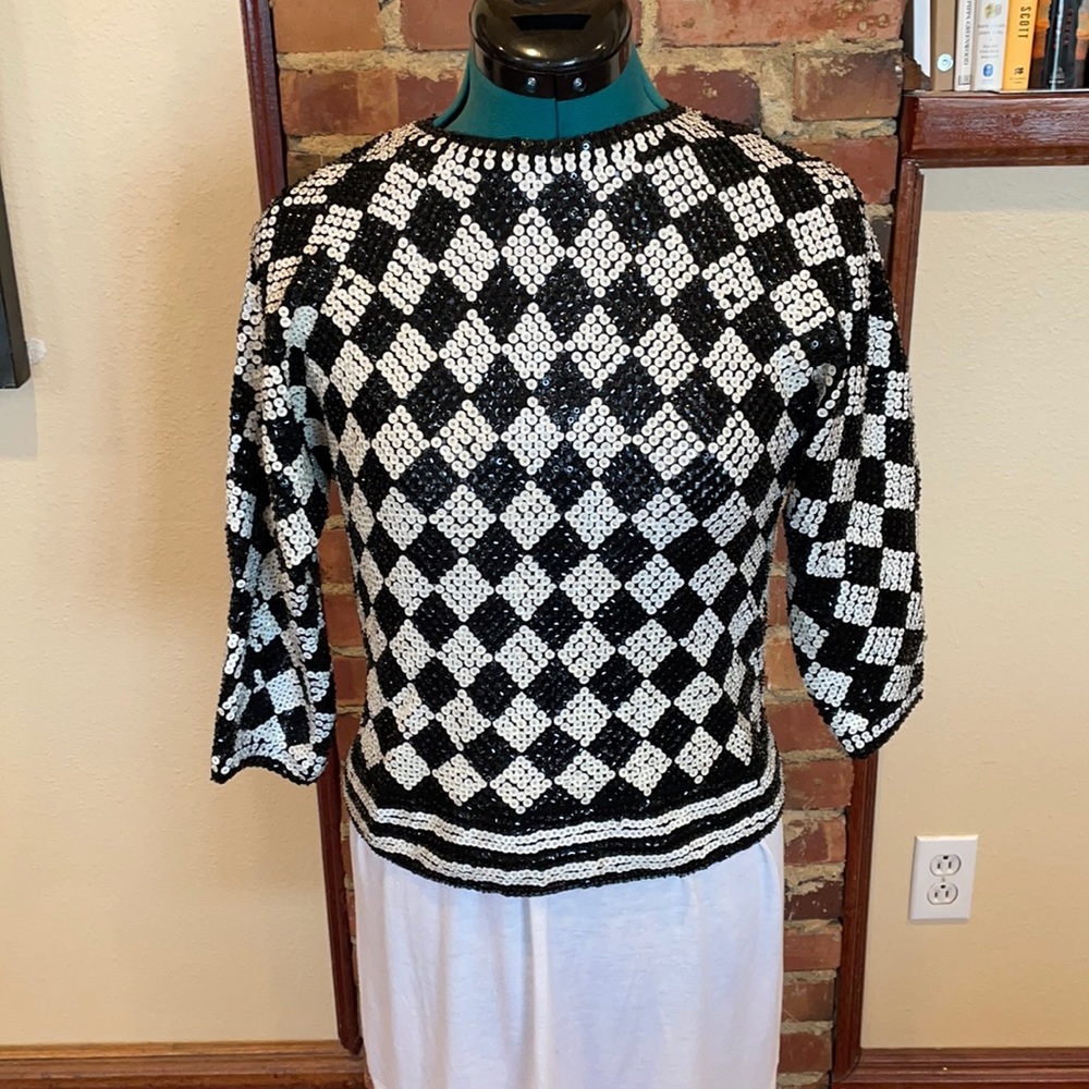 Gorgeous Vintage sequin Italian wool sweater